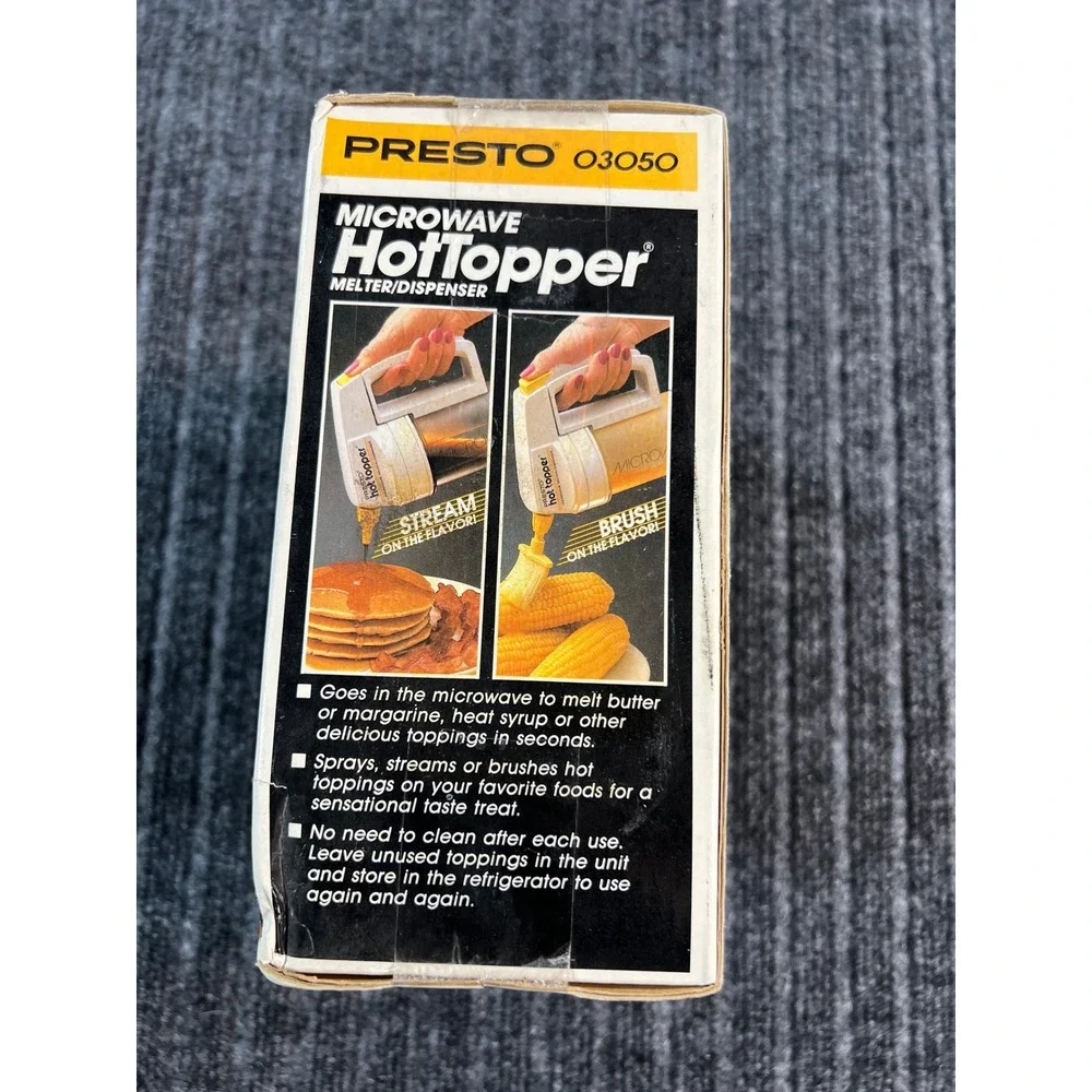 New Vintage PRESTO Microwave HotTopper Melter Dispenser White 20-994 Unopened